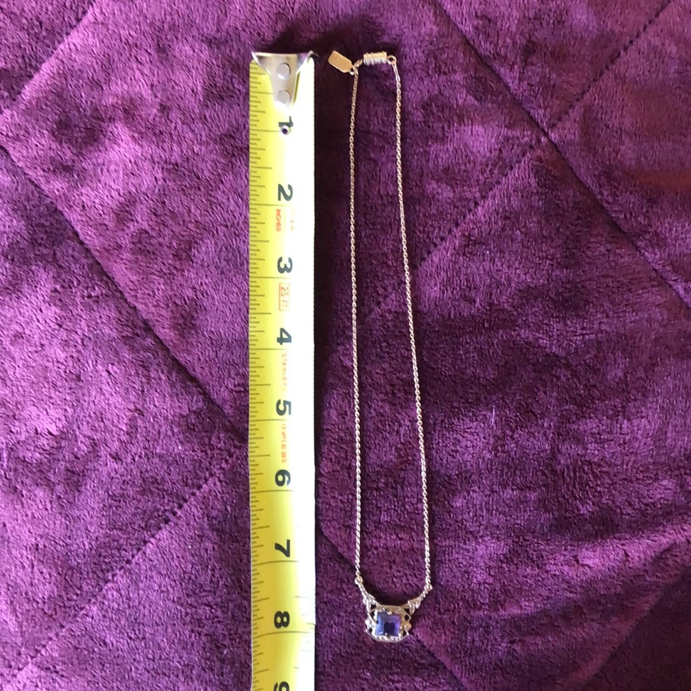 Vintage Rare Find Signed 1928 Purple Gold Tone Necklace - Picture 5 of 5